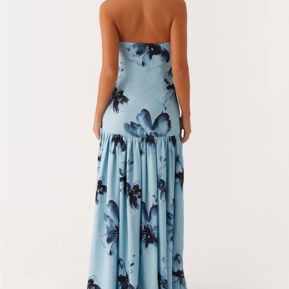 Peppermayo Strapless Blue Floral Dress - Picture 3 of 8